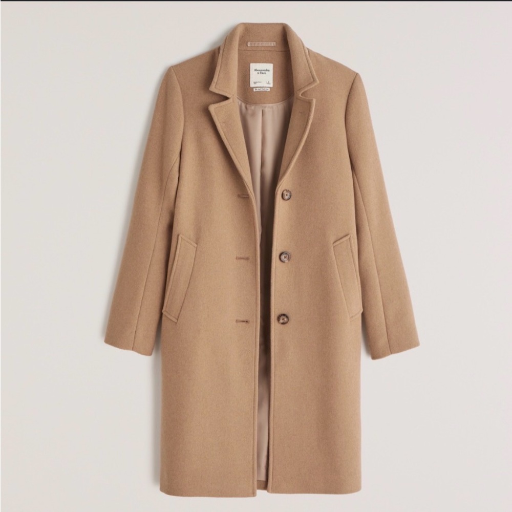 NWOT Abercrombie Wool-Blend Dad Coat for Women XS